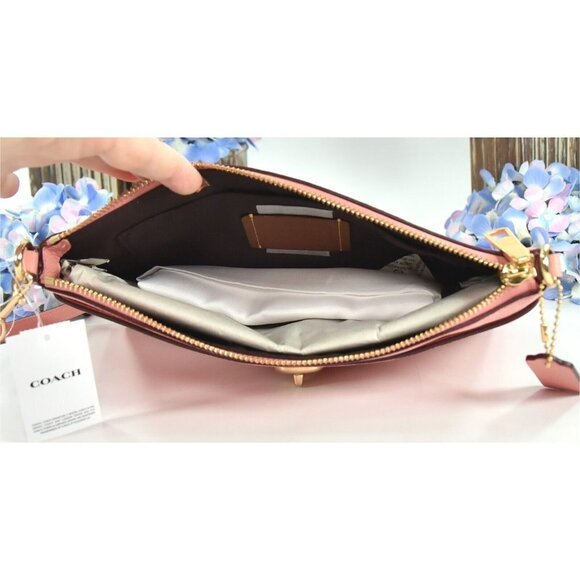 Coach Polly Candy Pink Pebbled Leather Turnlock Slim Crossbody Bag NWT - Picture 6 of 7